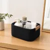 Black woven storage basket, large-capacity household living room and bedroom organizing basket details Picture